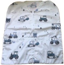  Ovis elöl zsebes pamut vállfazsák - 40x50 cm / kékes szürke munkagépes