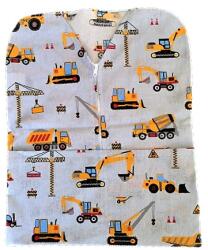  Szürke - sárga munkagépes ovis vállfára húzható zsák fiúknak