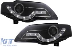 KITT Lightning LED DRL Angel Eyes fényszórók VW Passat B6 3C (03.2005-2010) Fekete (HLVWPA3CLEDAB)