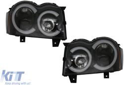 KITT Lightning LED első lámpák Jeep Grand Cherokee (1999-2004) modellekhez, fénycső, fekete (HLJEGC4LT)