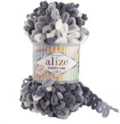 alize Puffy Fine Color - Szürke-fehér