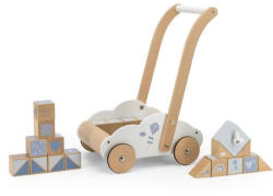 Label Label Label-Label - Járássegítő kocsi, kék színben építőelemekkel