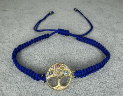  Életfa Védelmező - Kék fonott karkötő szerencseszemekkel (VIK05)
