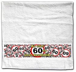 Neves Ajándék Törölköző 90 cm x 48 cm - Az élet 60 év után kezdődik (TCS007)