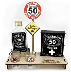 Neves Ajándék Elsősegély Dobozos Pálinkás Szett - Boldog 50. Születésnapot (VDP006)