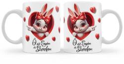 Nevesajándék Bögre 3dl - Ő az enyém és szeretem lány nyuszi Valentin Nap (B1299)