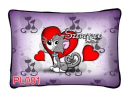 Neves Ajándék Párna - Szerelmes Ajándék - Szürke cicus (PL081)