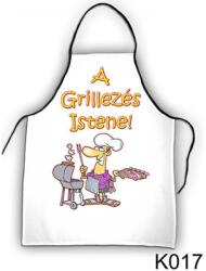 Nevesajándék Kötény A grillezés istene! - Kerti Party kellékek (K017)