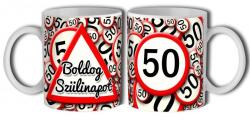 Nevesajándék Bögre 3 dl - 50 Boldog szülinapot - Születésnapi ajándék (B130)