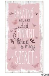 Neves Ajándék Hűtőmágnes Dekor Tábla 7, 5 cm x 14cm - Barátnő az aki (HFD003)