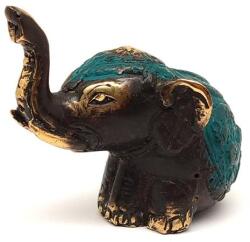 R. M. ékszer Réz figura elefánt ülő óarany zöld 7x7cm (017912)