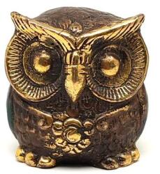 R. M. ékszer Réz figura bagoly óarany zöld 5x4cm (017938)