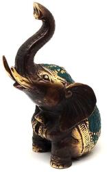 R. M. ékszer Réz figura Elefánt ülő arany kék 8x5cm (017879)