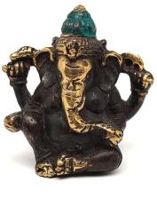 R. M. ékszer Réz figura Ganesha óarany kék 6, 5x6cm (017900)