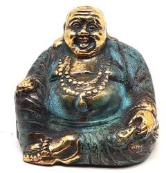 R. M. ékszer Réz figura Buddha nevető kék arany 5x6cm (017924)