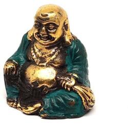 R. M. ékszer Réz figura nevető Buddha arany kék 5cm (017751)