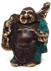 R. M. ékszer Réz figura nevető Buddha szerencsehozó kék 7x4cm (017809)