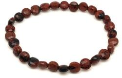 R. M. ékszer Obszidián mahagóni fazettált korong karkötő 6x4mm (060265)