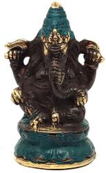 R. M. ékszer Réz figura Ganesha óarany zöld 8x5cm (017948)