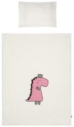 Belisima 5-részes ágyneműgarnitúra Belisima Dino 3D 100/135 krémszínű-rózsaszín - babyonline