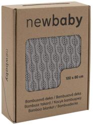 New Baby Bambusz kötött takaró New Baby mintával 100x80 cm grey - babyonline