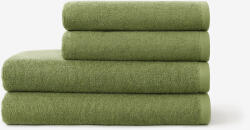 Goldea bordűr nélküli frottír törölköző és fürdőlepedő soft - olivaszínű 50 x 100 cm