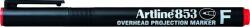Artline OHP Permanent marker ARTLINE 853, varf fin - 0.5mm - rosu (EK-853-RE) - officeclass