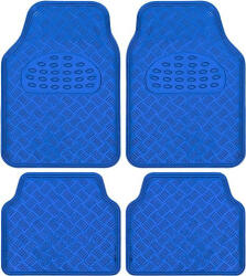  03024 Alumíniumhatású univerzális gumiszőnyeg autóba 4 db-os - Kék (AL-5607)