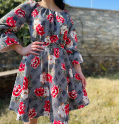Ie traditionala Rochie eleganta din barbie cu imprimeu floral Gala 2