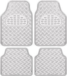  03031 Alumíniumhatású univerzális gumiszőnyeg autóba 4 db-os - Króm 3025CH (AL-5602)