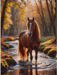 NORIMPEX - Puzzle Tablou Diamant: Cal într-un pârâu de pădure 30x40cm - 1 - 39 piese