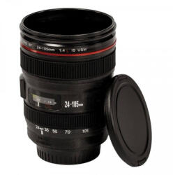 Edman Cana multifunctionala Edman tip obiectiv foto, Termica, Portabila, 400ml, Negru