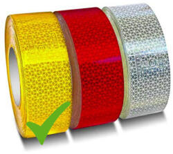  36107 Fényvisszaverő szalag - E jeles - sárga - 45m*5cm (AL-M-CD-3Y)