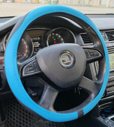  Univerzális műbőr kormányvédő 38cm kék 2397BL (AL-2397BL)