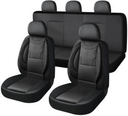  11 részes univerzális üléshuzat szett - 2HELYEN osztható Légzsákos - Műbőr fekete (AL-203-5BK)