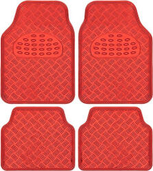  03048 Alumíniumhatású univerzális gumiszőnyeg autóba 4 db-os - Piros (AL-5606)