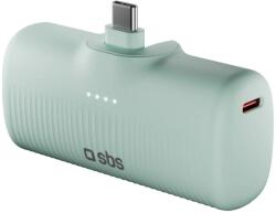 SBS EcoPower 5000 mAh 10W Powerbank beépített USB-C porttal - zöld - bluedigital