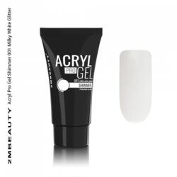2M Beauty Acryl Pro Gel 2M Beauty Shimmer Milky White Nr. 01
