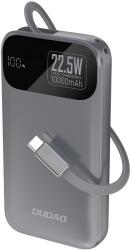 Dudao K31 10000 mAh 22.5W PD Powerbank beépített kábellel - szürke - bluedigital