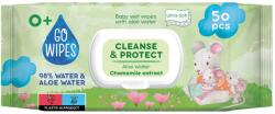 Go Wipes Servetele umede pentru copii cu apa de aloe si lapte de migdale, 50 bucati, Go Wipes
