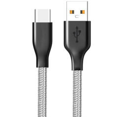 Cellect Szövetborítású Type-C adatkábel, Szürke - bluedigital