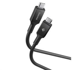 Spigen ESSENTIAL EB10010CC adatkábel (Type-C - Type-C, 100W, PD gyorstöltő, 100cm) FEKETE (ACA09459)