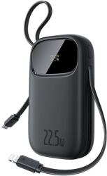 Baseus EnerFill FC31 20000mAh 22.5W Powerbank digitális kijelzővel és 2 beépített kábellel (USB-C + Lightning) - Fekete - bluedigital