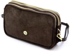 GREGORIO 1749 sötétbarna női velúr bőr oldaltáska 22 x 13 x 6 cm (59688)