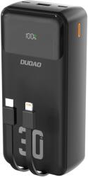 Dudao K15MAX 30000mAh PD 22.5W Powerbank beépített kábelekkel - Fekete
