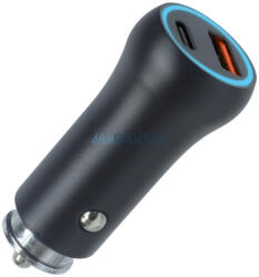 Setty autós töltő USB-A + USB-C 20W CC-AC-201 fekete