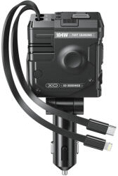 XO autós töltő CC66 104W 1x USB 1x USB-C fekete, USB-C kábellel és Lightning kábellel