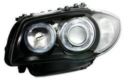 Depo Кристални фарове за BMW E87 Angel Eyes (2004-2011) - черни