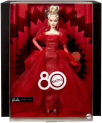 Mattel Barbie Signature Aniversare 80 de Ani Papusa Barbie Blonda cu Rochie de Bal Rosie (MTJBJ17) Papusa Barbie