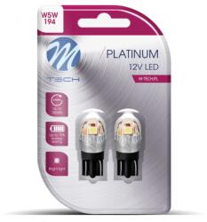 m-tech Set doua becuri Platinum, T10, W2.1x9.5d, W5W, 12-24V, 1W, alb (LB835W-02B)